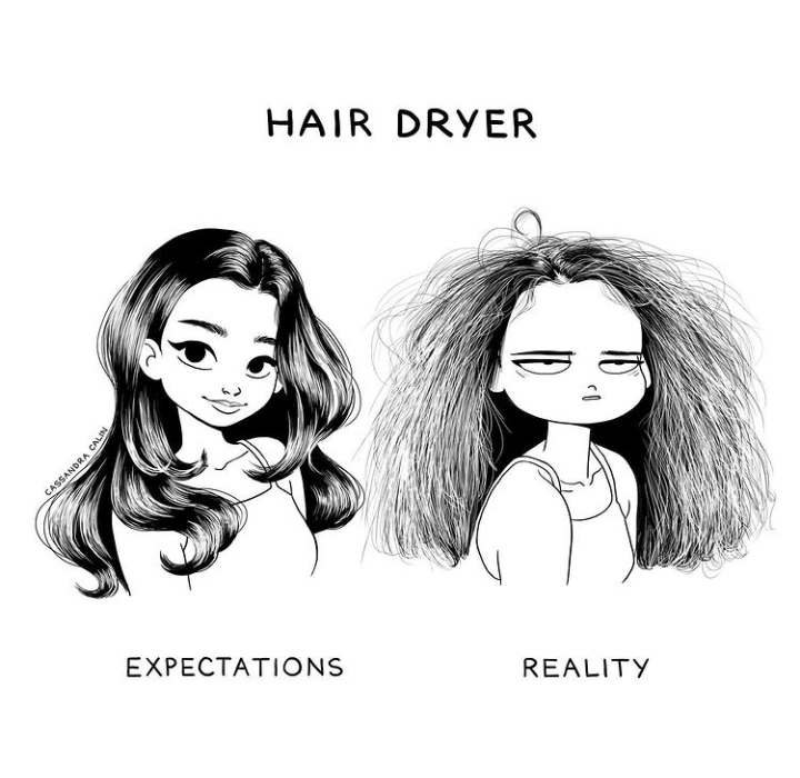 7-illustrations-showing-reality-of-having-long-hair-hair-dryer